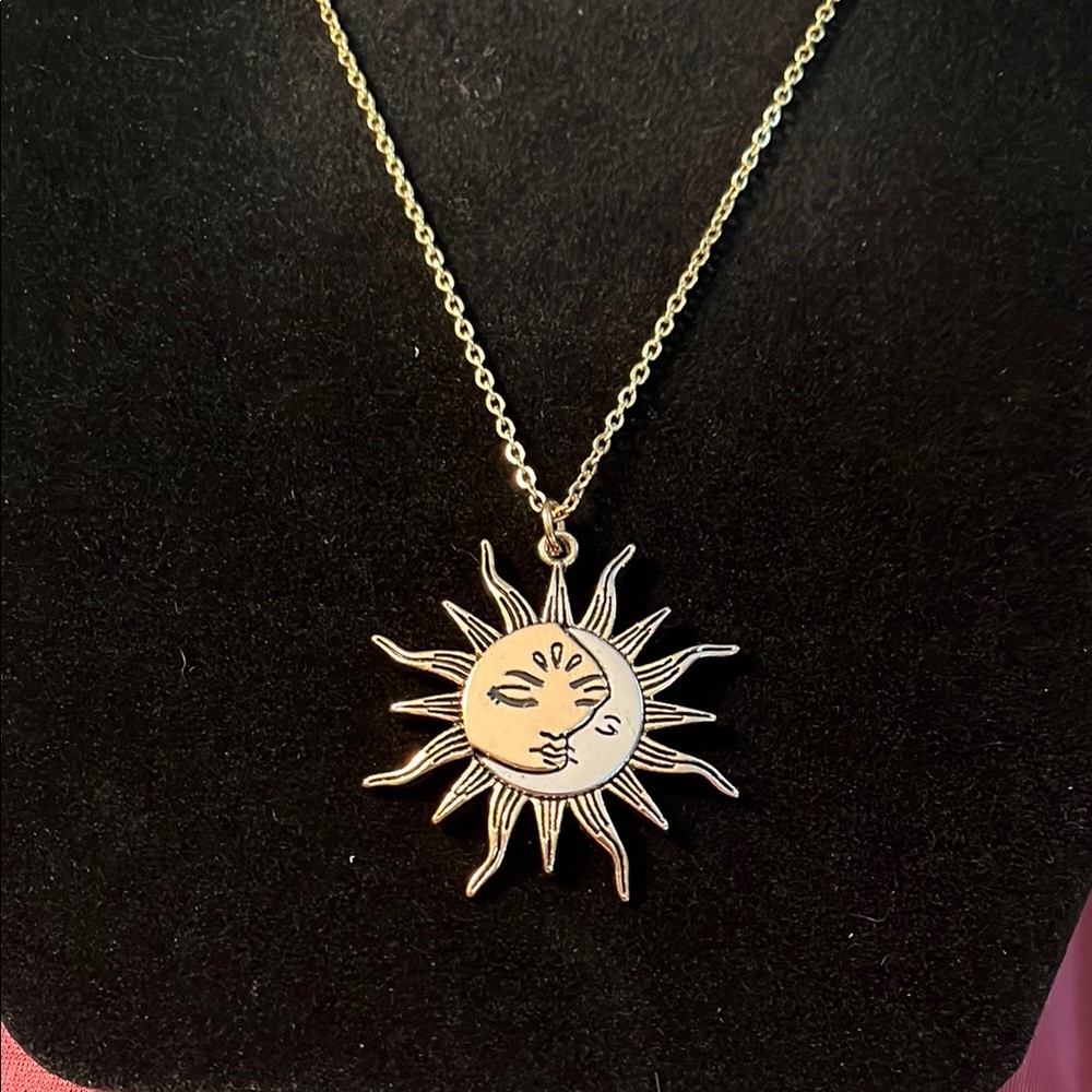 Gold /Silver Sun Pendant Necklace